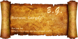 Boross Gergő névjegykártya