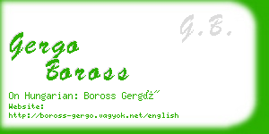 gergo boross business card